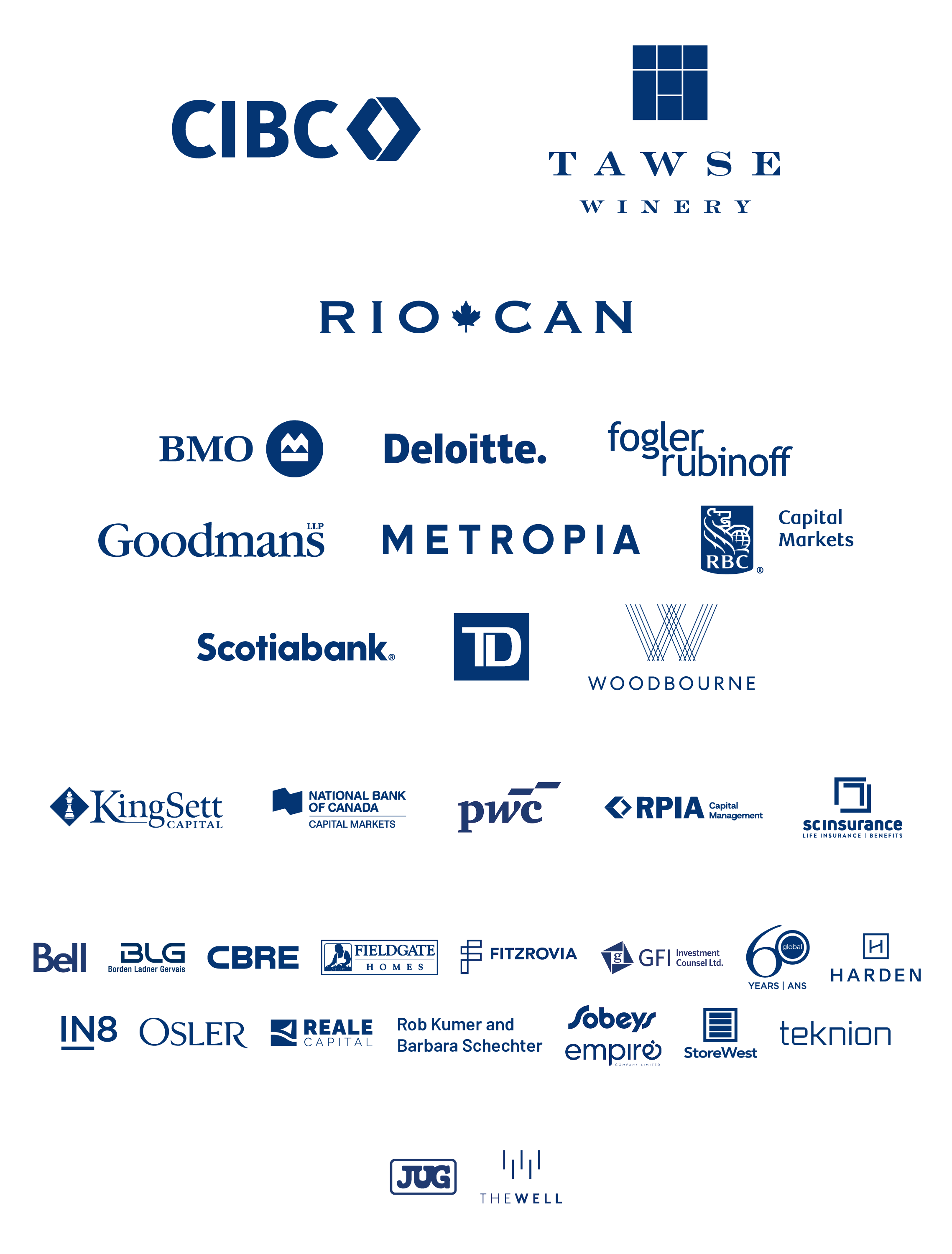 Corporate logo block showcasing all past sponsors of the event
